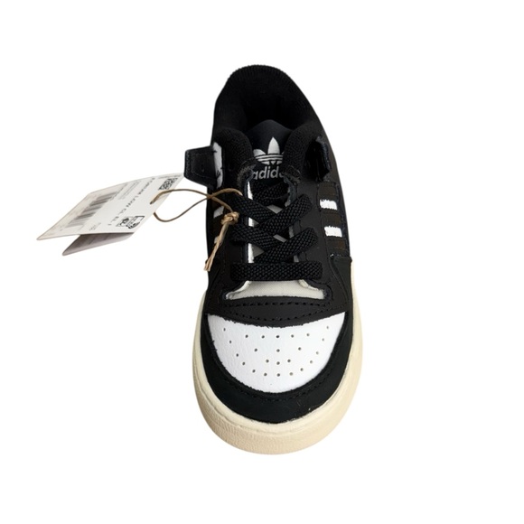 adidas Baby Forum Low Elastic Lace Sneaker Size 6K Black/White/Cream White Shoes - Picture 3 of 11